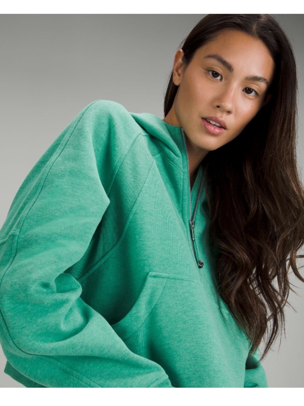 lululemon athletica ๐ Scuba Oversized Half zip hoodie - Heathered Maldives Green - Picture 1 of 7